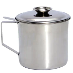 Grease Container with Removable Strainer Stainless Steel