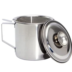 Grease Container with Removable Strainer Stainless Steel