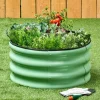 Green Galvanized Round Raised Garden Bed Kit