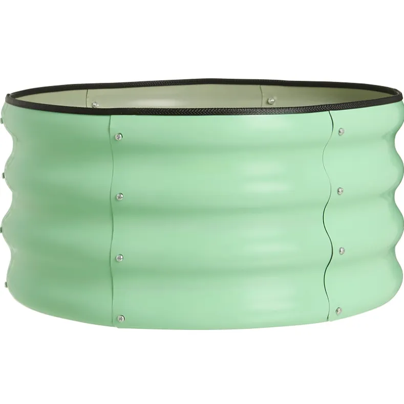 Green Galvanized Round Raised Garden Bed Kit