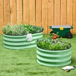 Green Oval Garden Raised Bed Kit