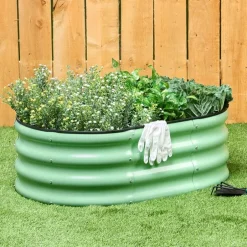 Green Oval Garden Raised Bed Kit