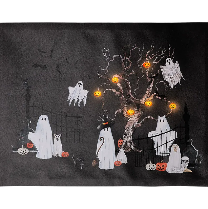 Halloween Canvas Wall Art Lighted Decor In Ghost Skeleton Or Reaper