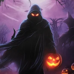 Halloween Canvas Wall Art Lighted Decor In Ghost Skeleton Or Reaper