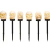 Halloween Hear, See and Speak No Evil Skull Solar Stakes - Set of 3