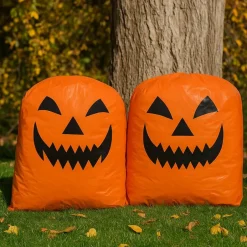 Halloween Jack-O-Lantern Leaf Lawn Bag - 24" x 30"