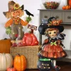Halloween Lighted Standing Witch or Scarecrow Greeter