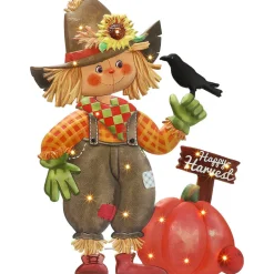 Halloween Lighted Standing Witch or Scarecrow Greeter