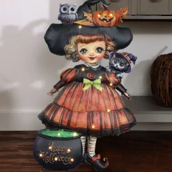 Halloween Lighted Standing Witch or Scarecrow Greeter