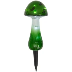 Halloween Mushroom Solar Stake Themed In Orange Purple And Green
