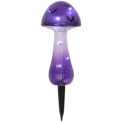 Halloween Mushroom Solar Stake Themed In Orange Purple And Green