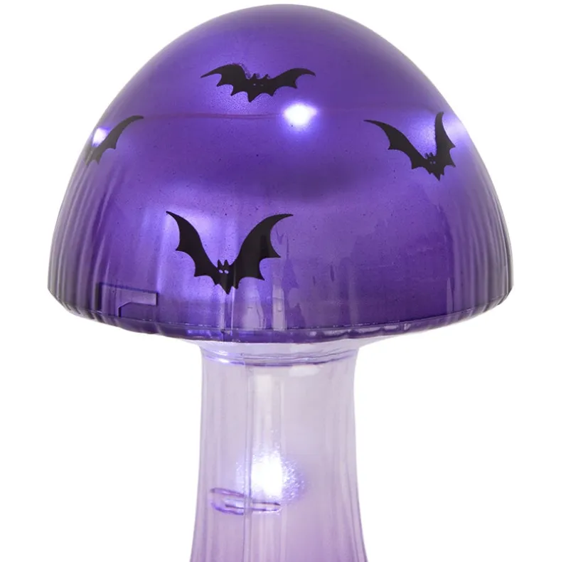 Halloween Mushroom Solar Stake Themed In Orange Purple And Green