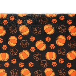Halloween Pet Blanket Lightweight Cozy Festive Pumpkins And Paw Print