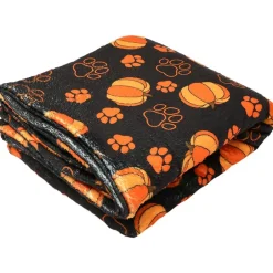 Halloween Pet Blanket Lightweight Cozy Festive Pumpkins And Paw Print