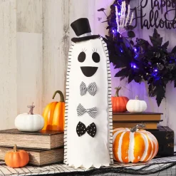 Halloween Plush Ghost With Bowtie Decor