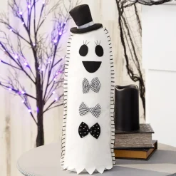 Halloween Plush Ghost With Bowtie Decor