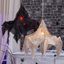Halloween Shrouded Creepy Chandelier - Black or Chalky