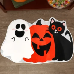 Halloween Themed Novelty Shaped Accent Kitchen Rug with Non-Skid Backing