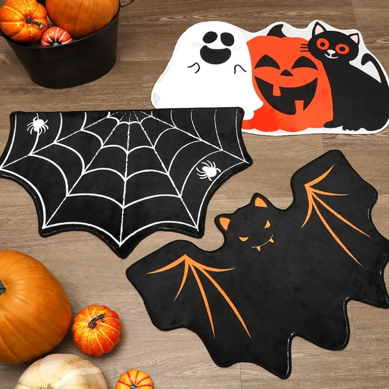Halloween Themed Novelty Shaped Accent Kitchen Rug with Non-Skid Backing