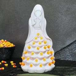 Halloween Witch Or Spirit LED Lighted Ceramic Tabletop Decor