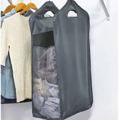 Hanging Laundry Hamper Bag Hanging Closet Hamper with 2 Metal Hangers