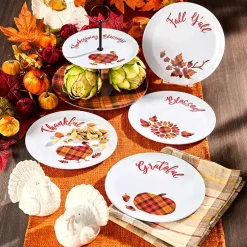 Harvest Plaid Tableware - Salad Plates or Serving Tray