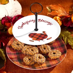 Harvest Plaid Tableware - Salad Plates or Serving Tray