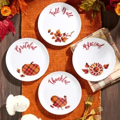 Harvest Plaid Tableware - Salad Plates or Serving Tray