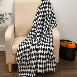 Haunted Walls Reversible Heavyweight Cozy Polyester Flannel Throw Blanket