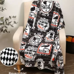 Haunted Walls Reversible Heavyweight Cozy Polyester Flannel Throw Blanket