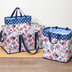 Heavy-Duty All Purpose Patterned Tote Bags - Set of 3