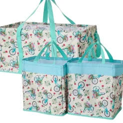 Heavy-Duty All Purpose Patterned Tote Bags - Set of 3