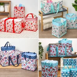Heavy-Duty All Purpose Patterned Tote Bags - Set of 3