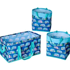 Heavy-Duty All Purpose Patterned Tote Bags - Set of 3