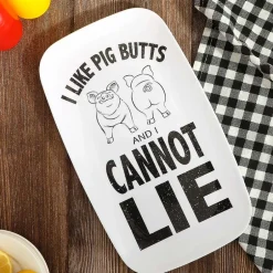 Hilarious Pig Butts Serving Platter with Pig Icon