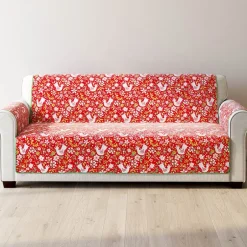 Holiday Cardinal Quilted Furniture Cover Chair, Loveseat, Sofa