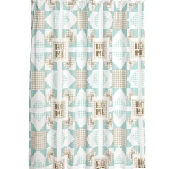 Home Pattern Shower Curtain, Bath Rug, Hand Towels, Valance, or Hooks