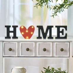 Home Sign with Lighted Heart or Set of 4 Icons