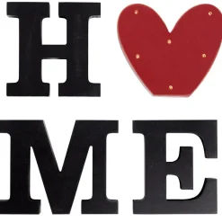 Home Sign with Lighted Heart or Set of 4 Icons