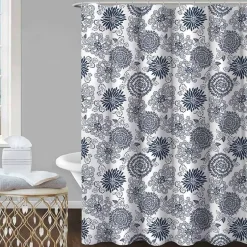 Homewear Chrysanthemum Shower Curtain with Hooks