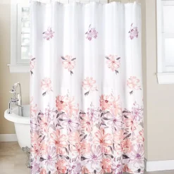 Homewear Falling Floral Shower Curtain Set with Hooks 13-Pc.