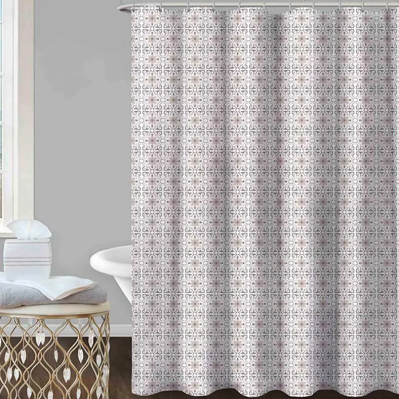Homewear Floral Infinity Shower Curtain with Hooks