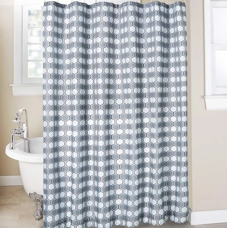 Homewear Geo Shower Curtain with Hooks