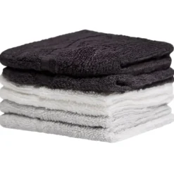Homewear Highland Border Zero Twist Cotton Washcloth, Set of 6