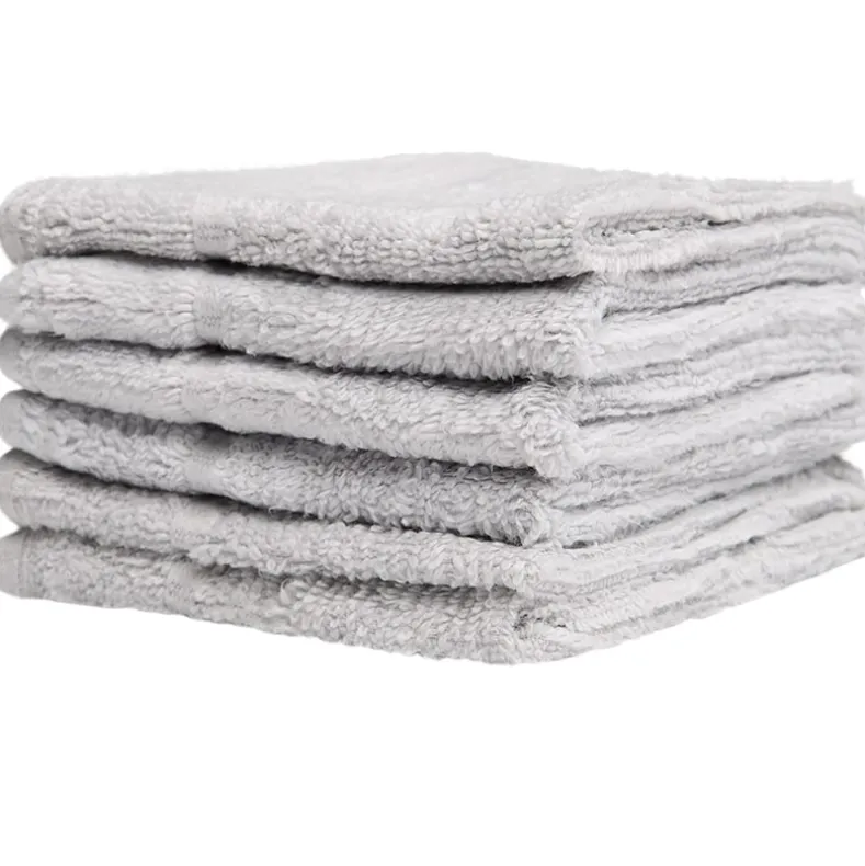 Homewear Highland Border Zero Twist Cotton Washcloth, Set of 6