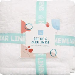 Homewear Highland Border Zero Twist Cotton Washcloth, Set of 6