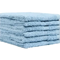 Homewear High Rise Stripe Low Twist Cotton Washcloth, Set of 6