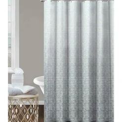 Homewear Ombré Yarn Dyed Shower Curtain with Buttonhole Top