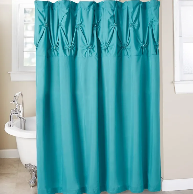 Homewear Pintuck Shower Curtain with Hooks