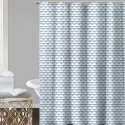 Homewear Scalloped Shower Curtain Set with Hooks